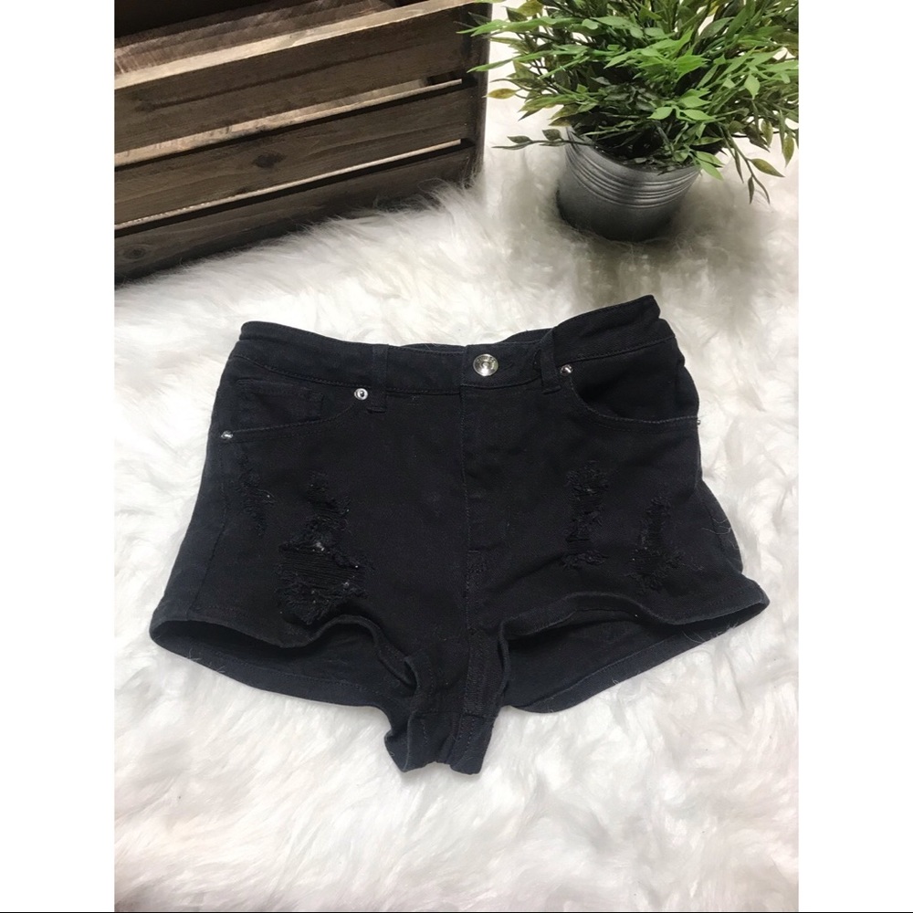 H&M Black Ripped Shorts - Picture 2 of 3